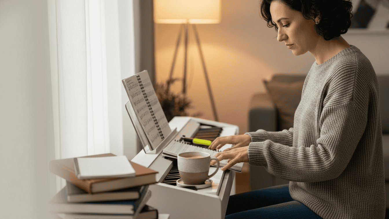 Adult structured piano practice at home